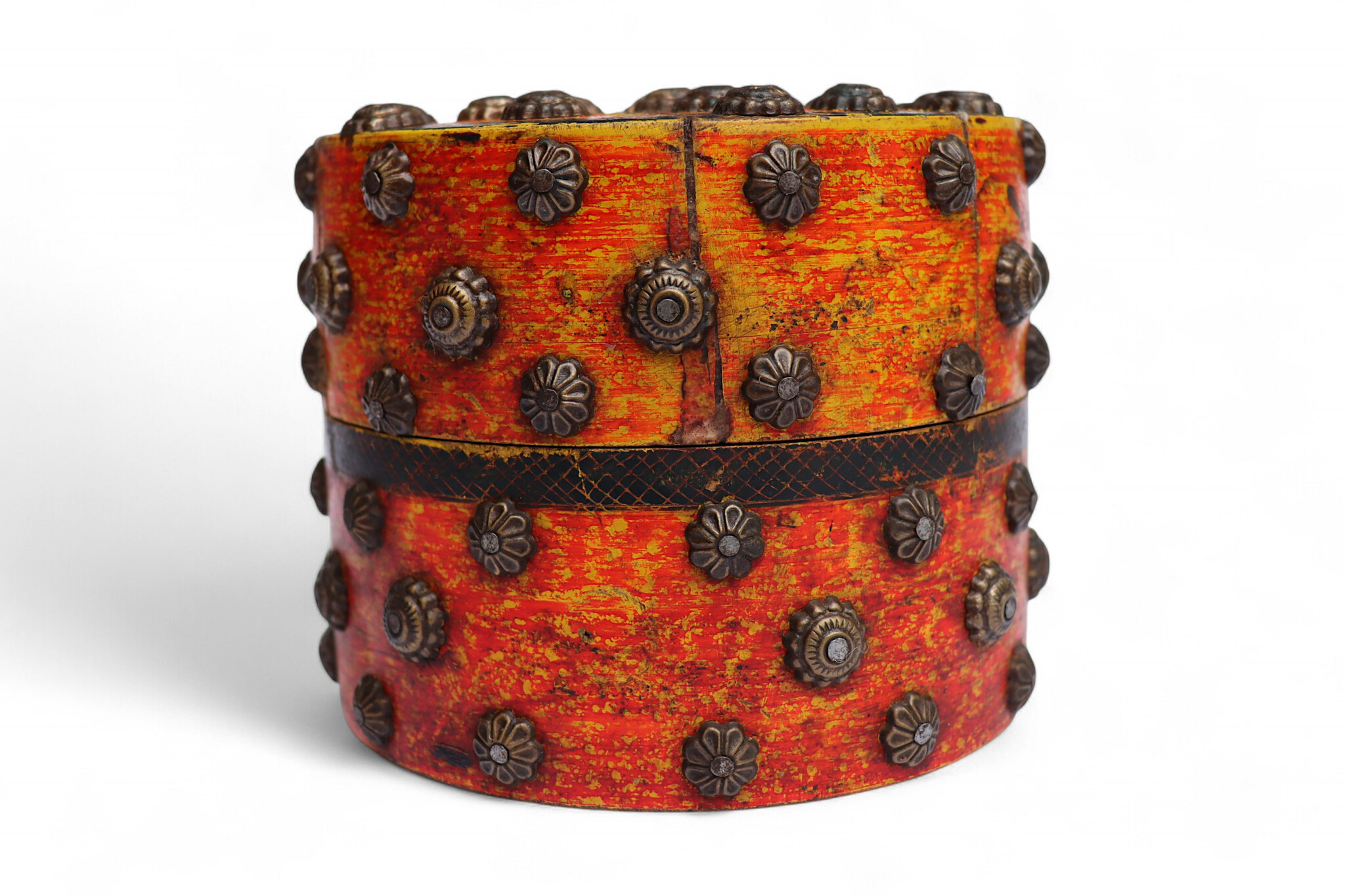 Antik orient Lacquerware Holz Gewürzdose Dose Teedose Gefäß Afghanistan Pakistan Nr:25/13