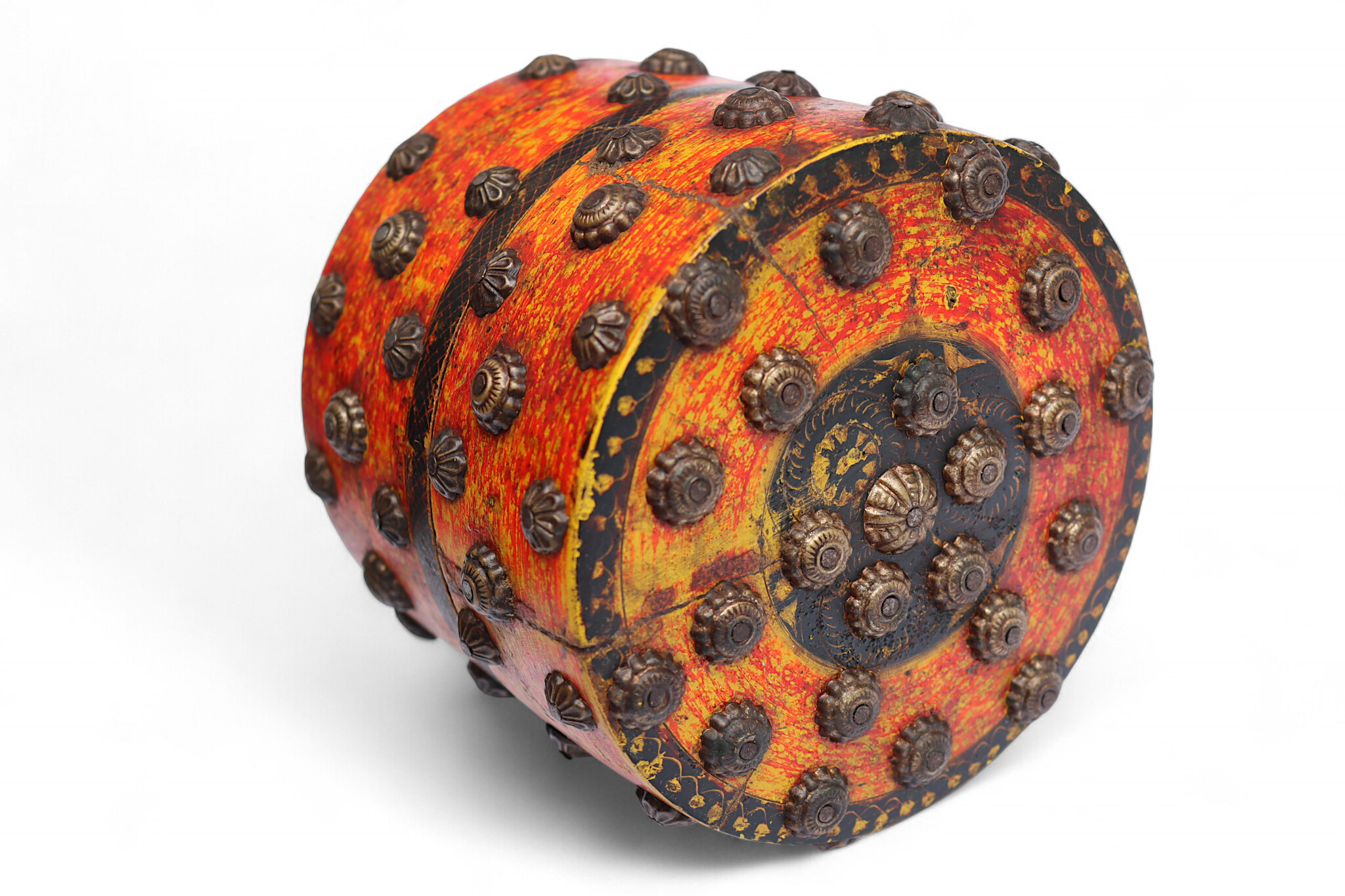 Antik orient Lacquerware Holz Gewürzdose Dose Teedose Gefäß Afghanistan Pakistan Nr:25/13