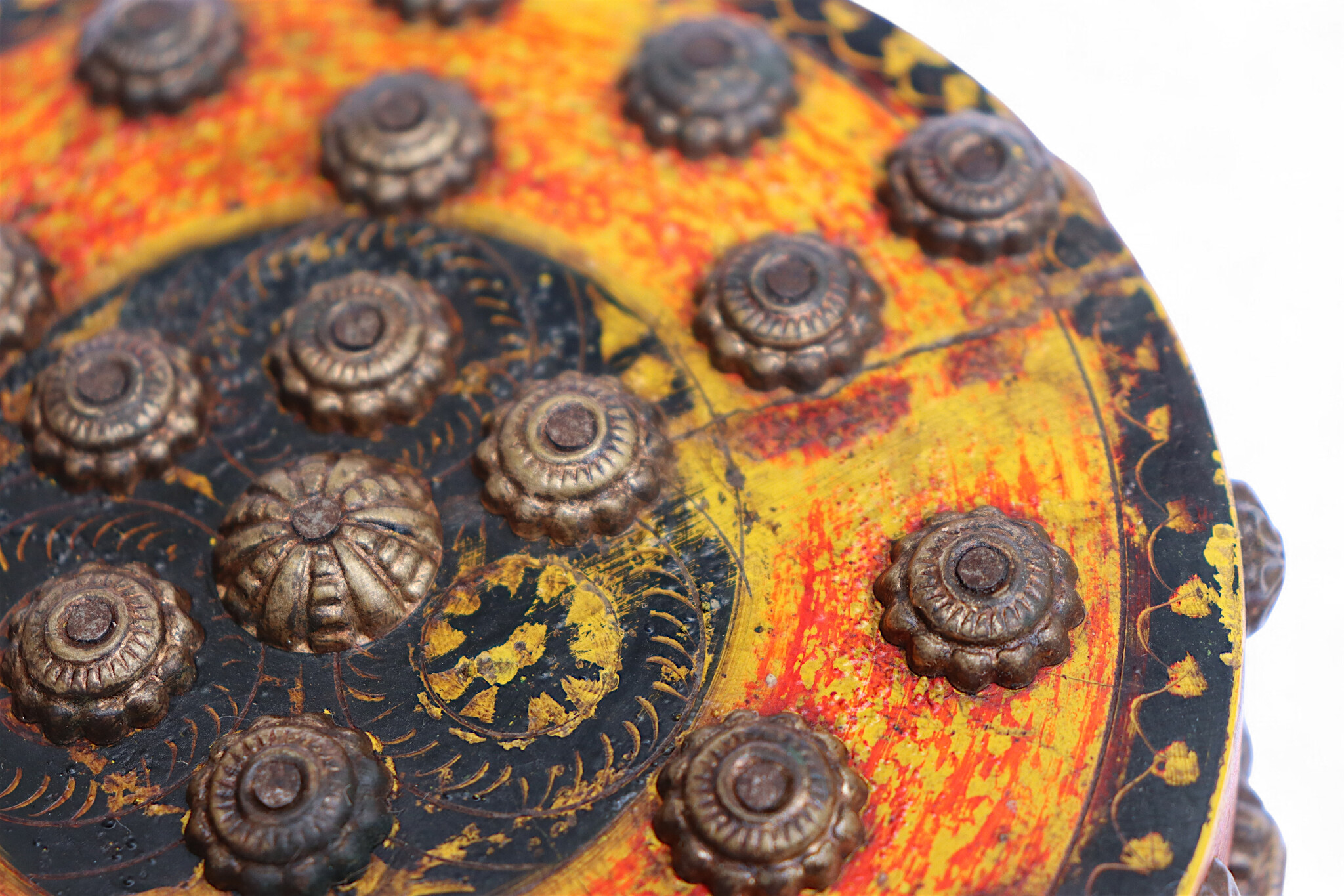 Antik orient Lacquerware Holz Gewürzdose Dose Teedose Gefäß Afghanistan Pakistan Nr:25/13