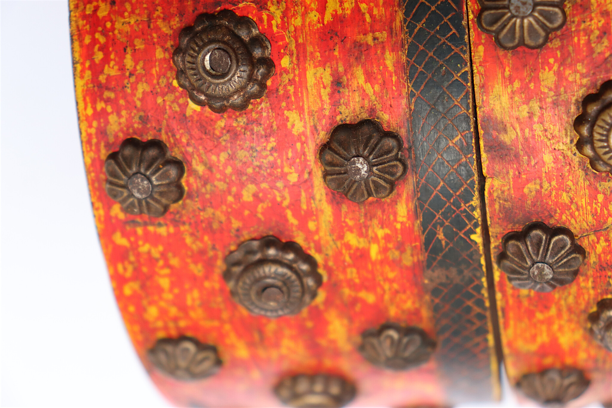 Antique handpainted stunning wooden Lacquerware Spice Box from Afghanistan / Pakistan No:25/13