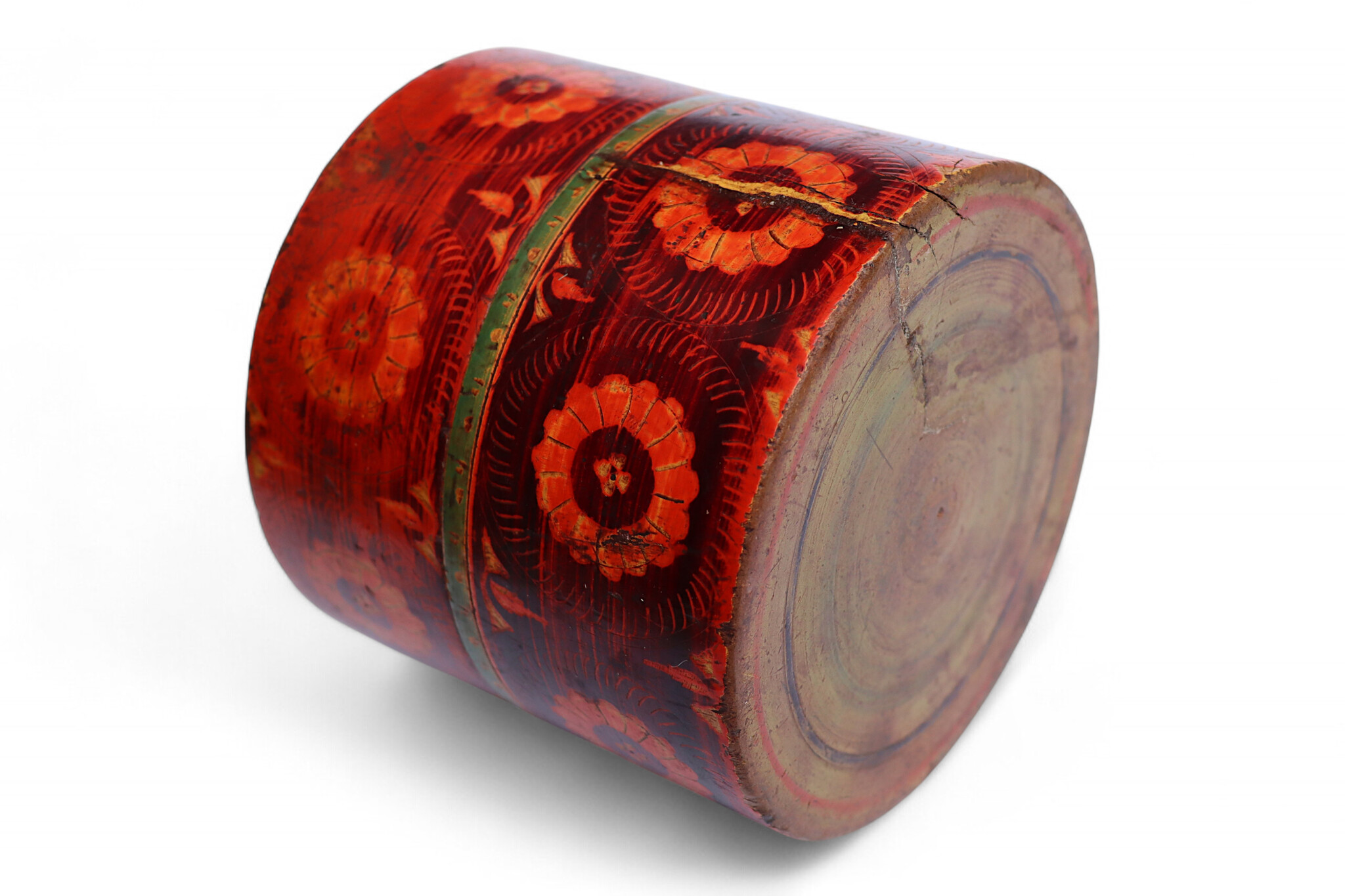 Antique handpainted stunning wooden Lacquerware Spice Box from Afghanistan / Pakistan No:25/14