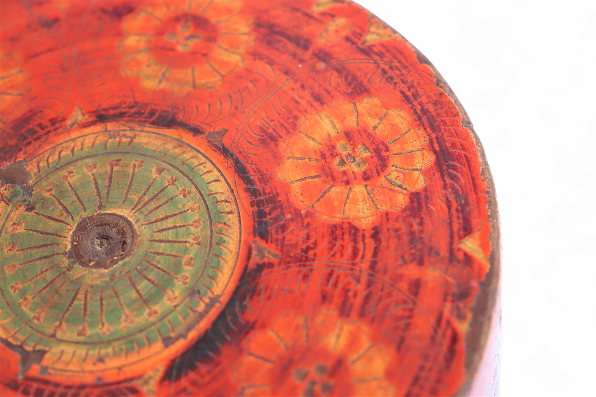 Antique handpainted stunning wooden Lacquerware Spice Box from Afghanistan / Pakistan No:25/14