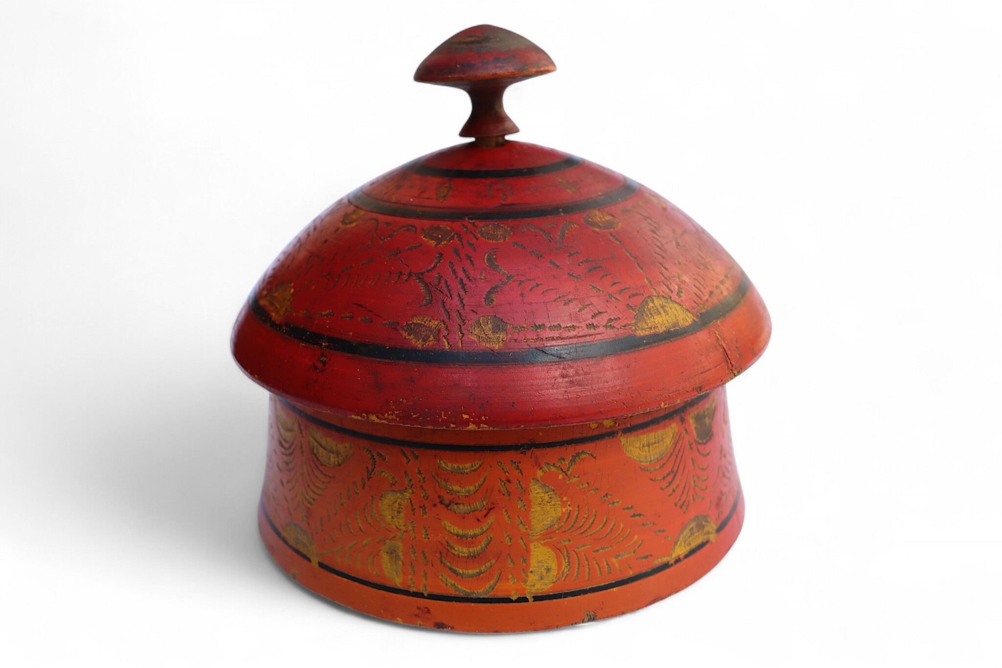 Antique handpainted stunning wooden Lacquerware Spice Box from Afghanistan / Pakistan No:25/15