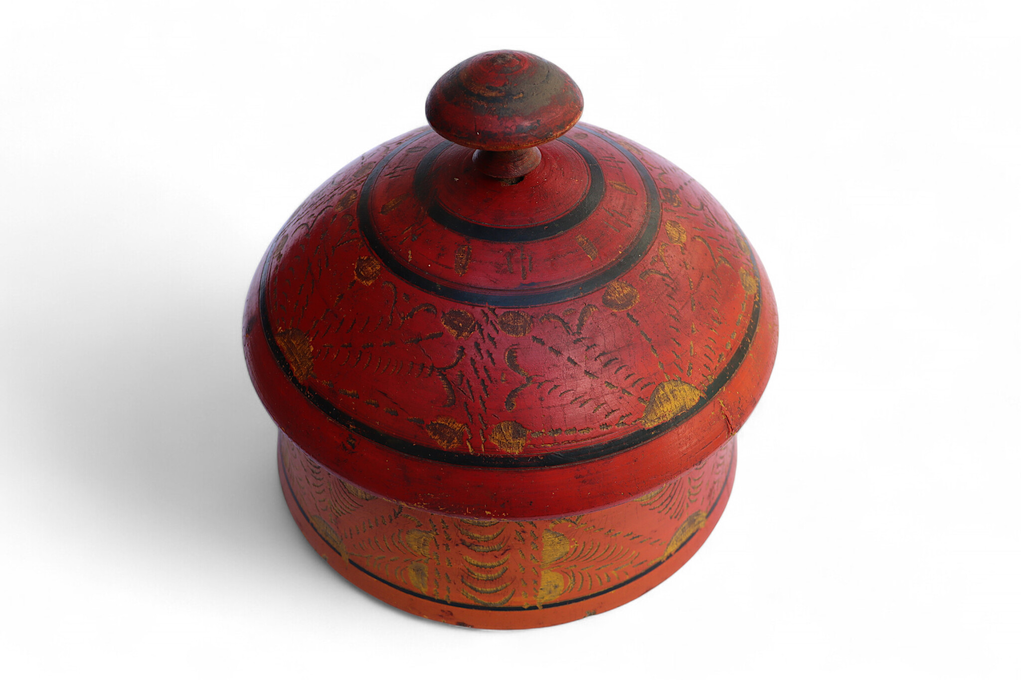 Antique handpainted stunning wooden Lacquerware Spice Box from Afghanistan / Pakistan No:25/15