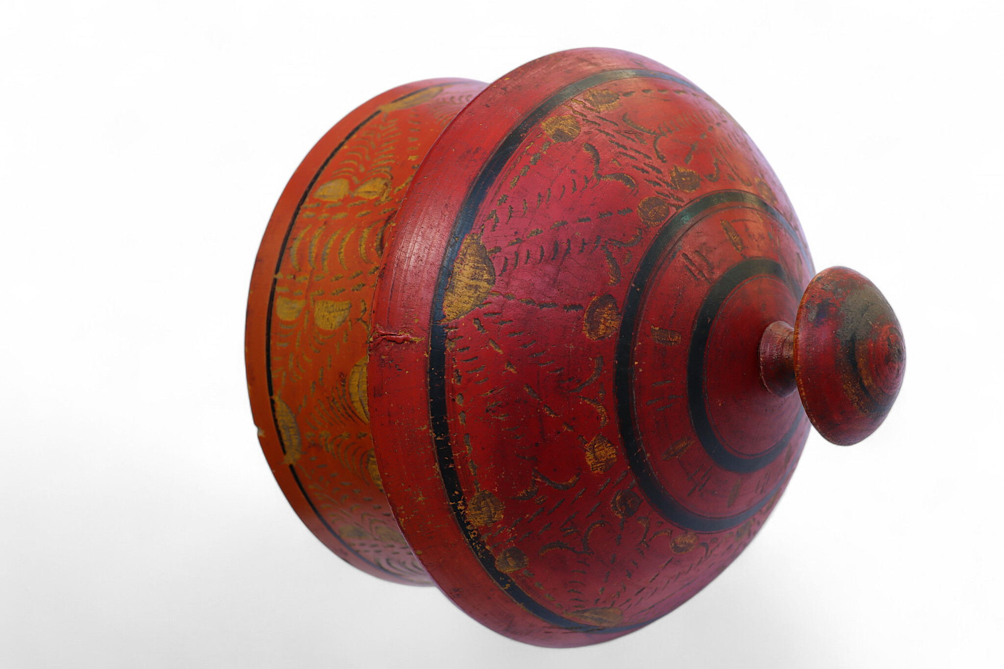 Antique handpainted stunning wooden Lacquerware Spice Box from Afghanistan / Pakistan No:25/15