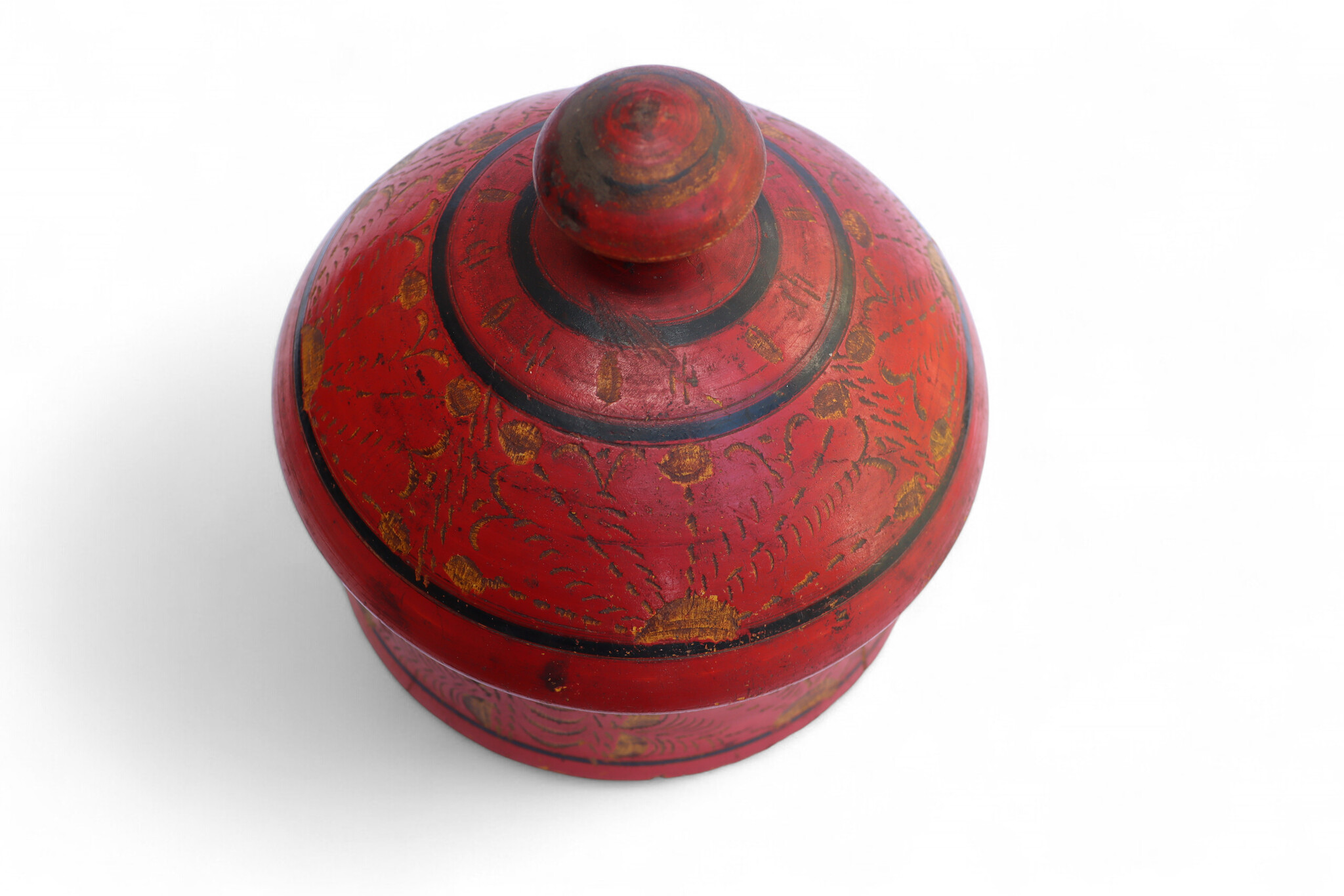 Antik orient Lacquerware Holz Gewürzdose Dose Teedose Gefäß Afghanistan Pakistan Nr:25/15