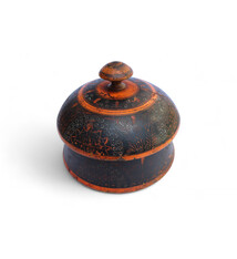Antik orient Lacquerware Holz Gewürzdose Dose Teedose Gefäß Afghanistan Pakistan  Nr:25/16