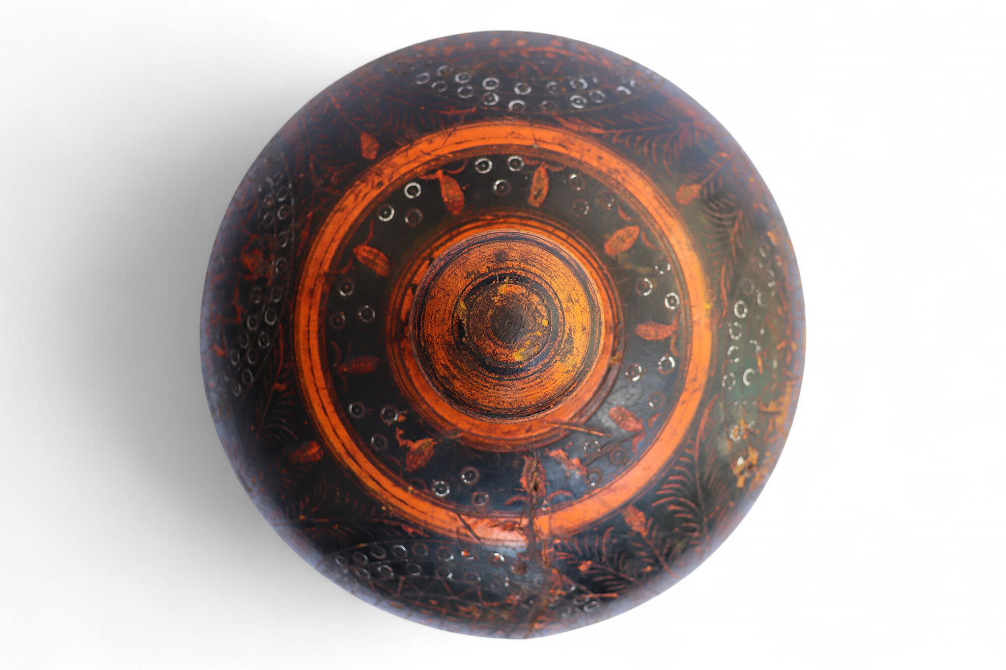 Antique handpainted stunning wooden Lacquerware Spice Box from Afghanistan / Pakistan No:25/16