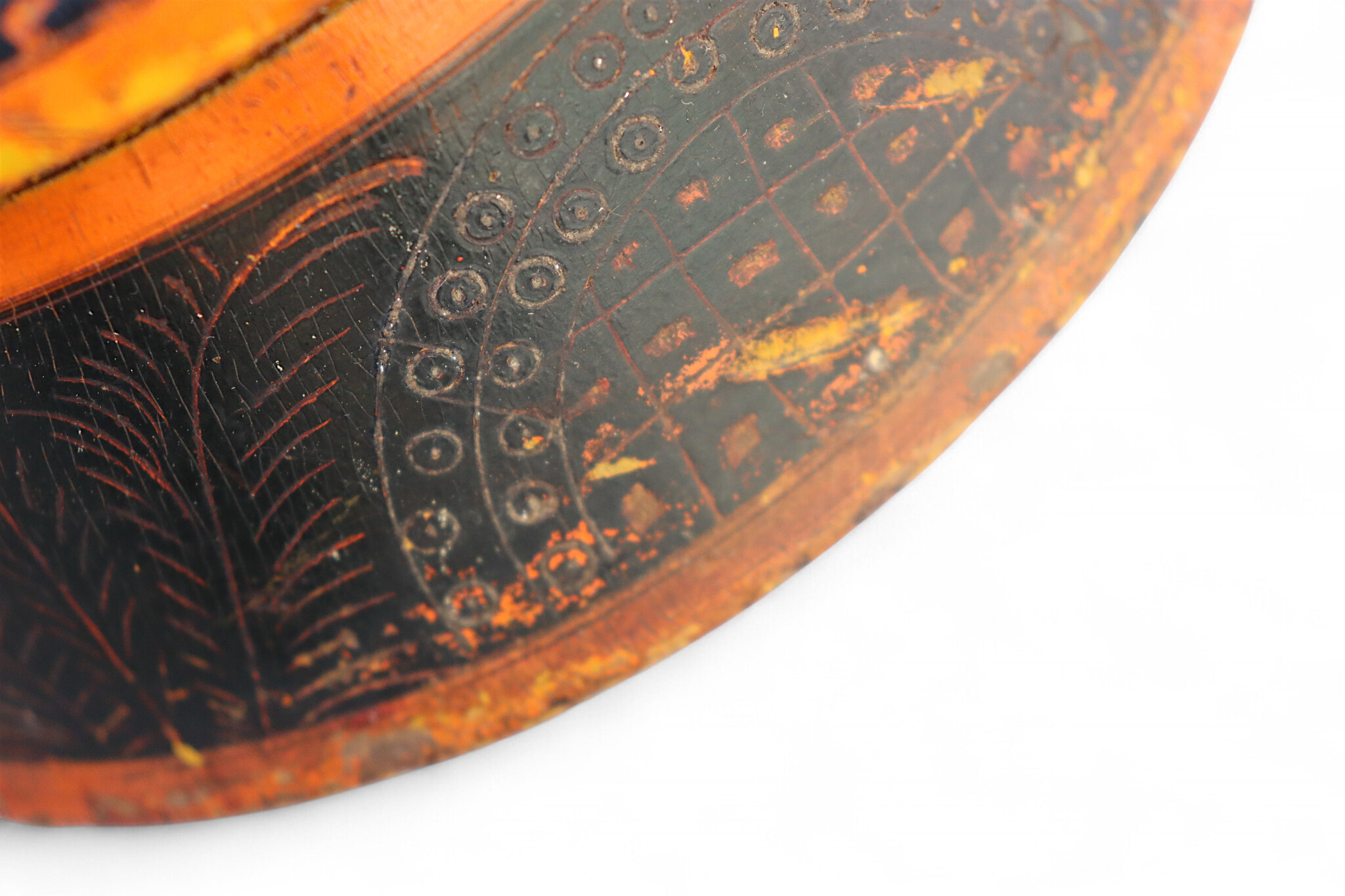 Antique handpainted stunning wooden Lacquerware Spice Box from Afghanistan / Pakistan No:25/16