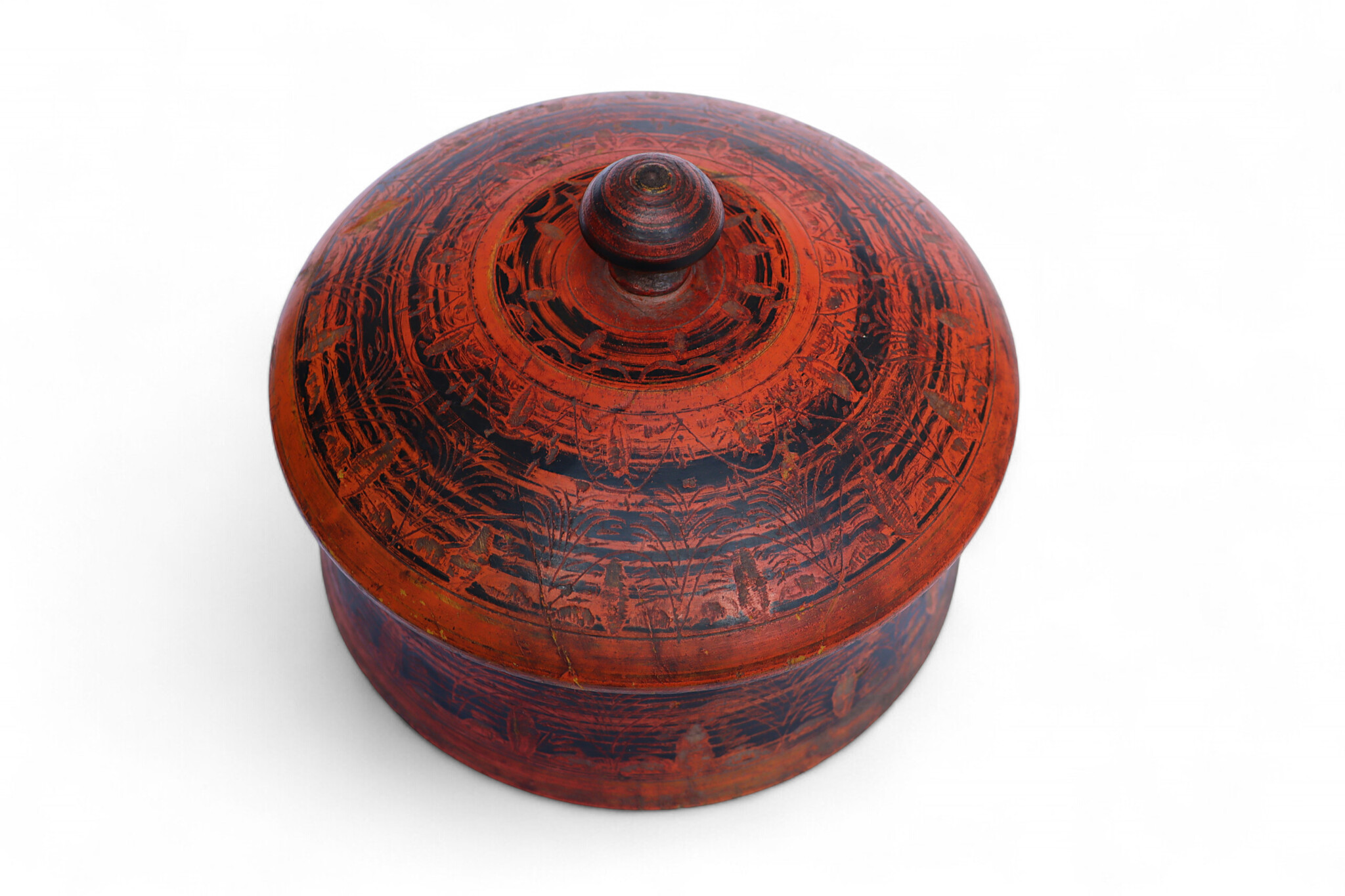 Antik orient Lacquerware Holz Gewürzdose Dose Teedose Gefäß Afghanistan Pakistan Nr:25/ 17