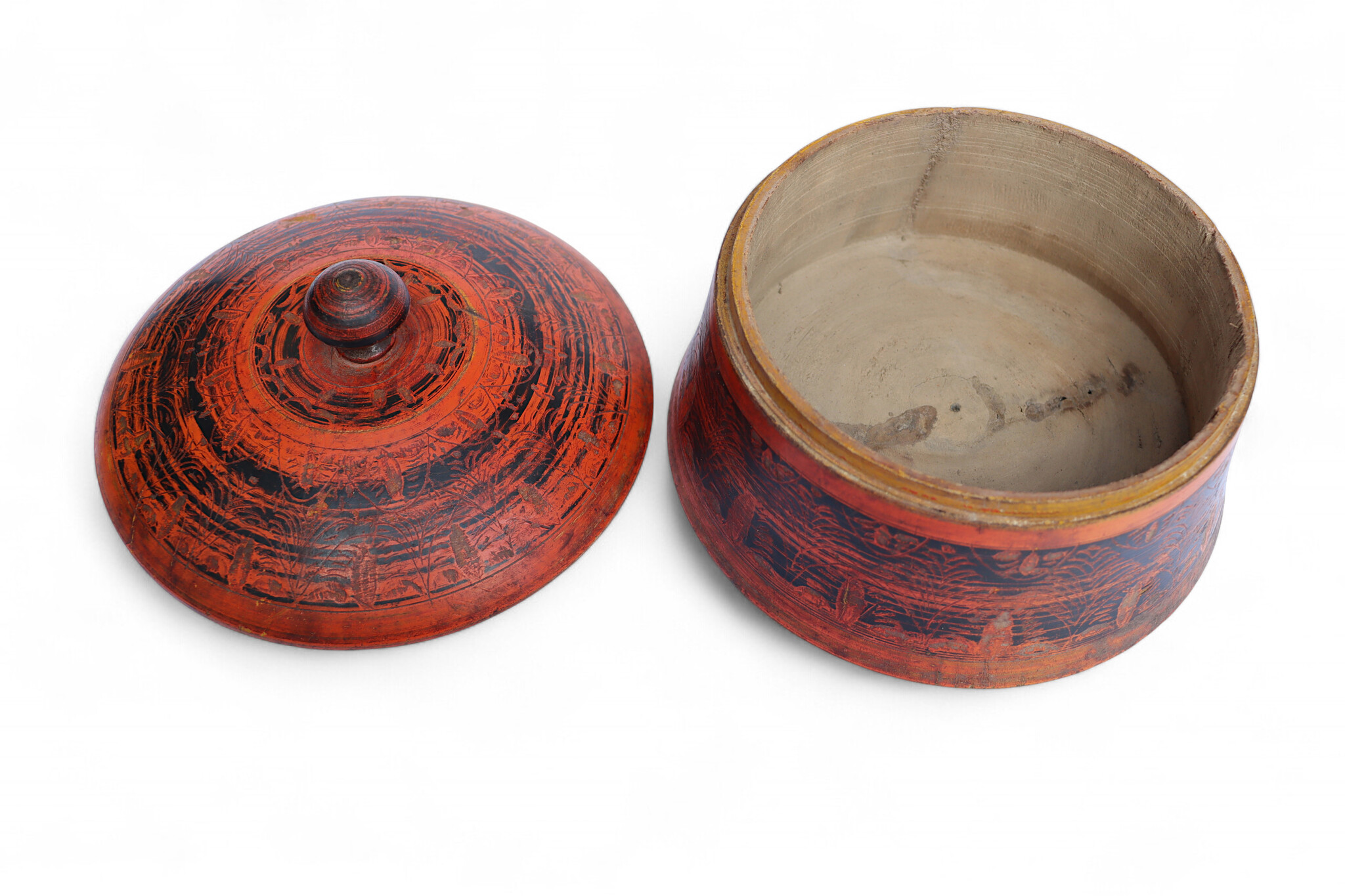 Antique handpainted stunning wooden Lacquerware Spice Box from Afghanistan / Pakistan No:25/17