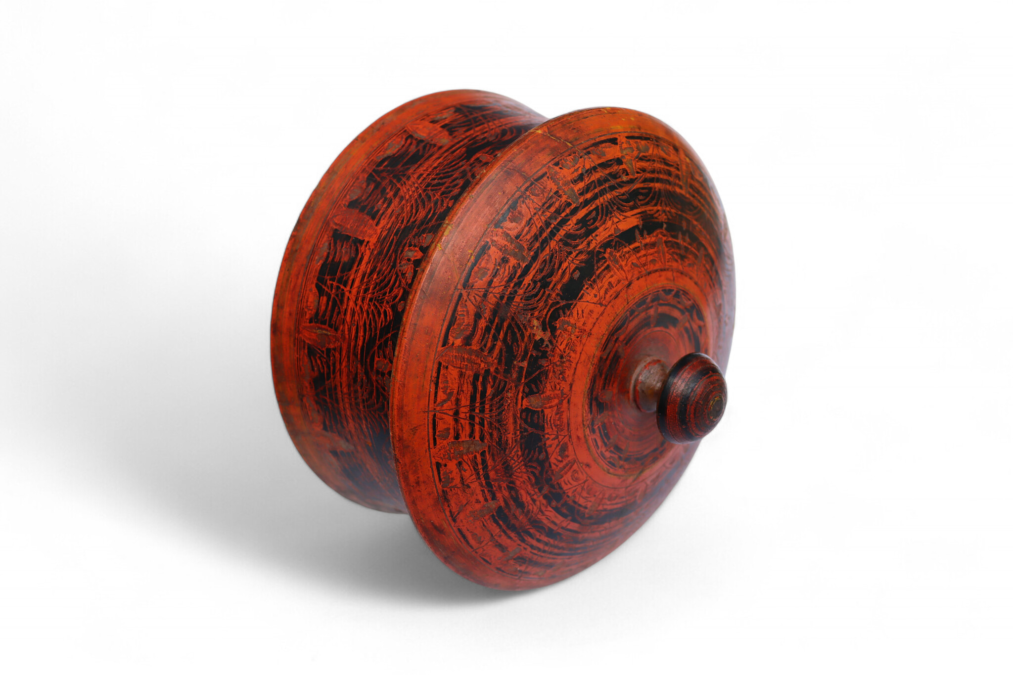 Antik orient Lacquerware Holz Gewürzdose Dose Teedose Gefäß Afghanistan Pakistan Nr:25/ 17