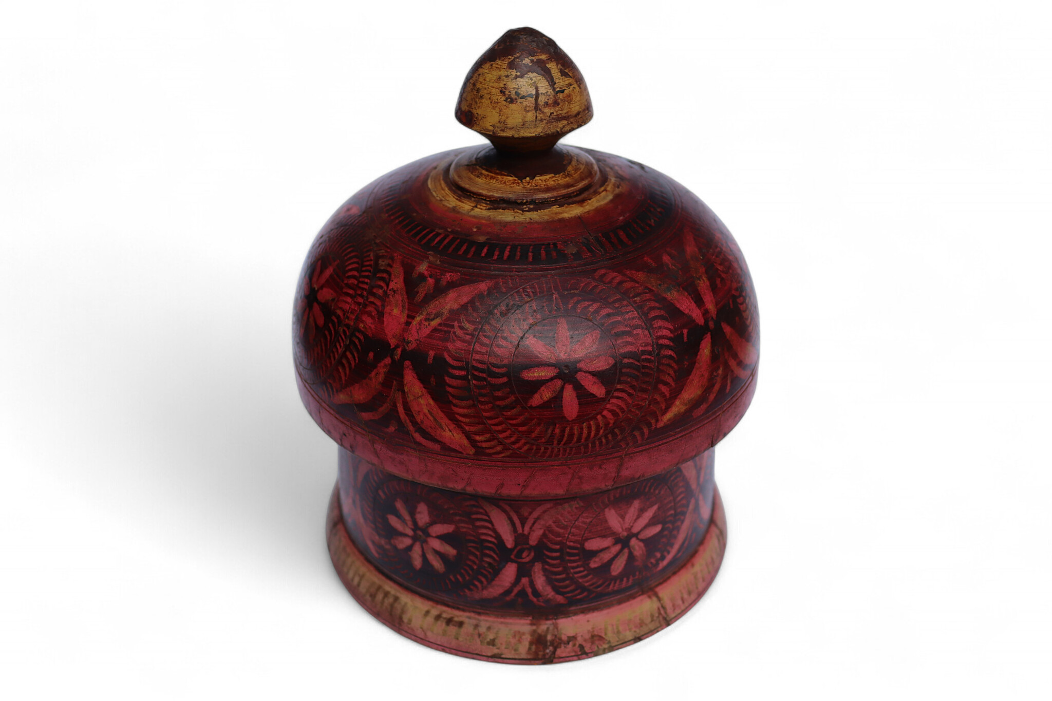 Antique handpainted stunning wooden Lacquerware Spice Box from Afghanistan / Pakistan No:25/18