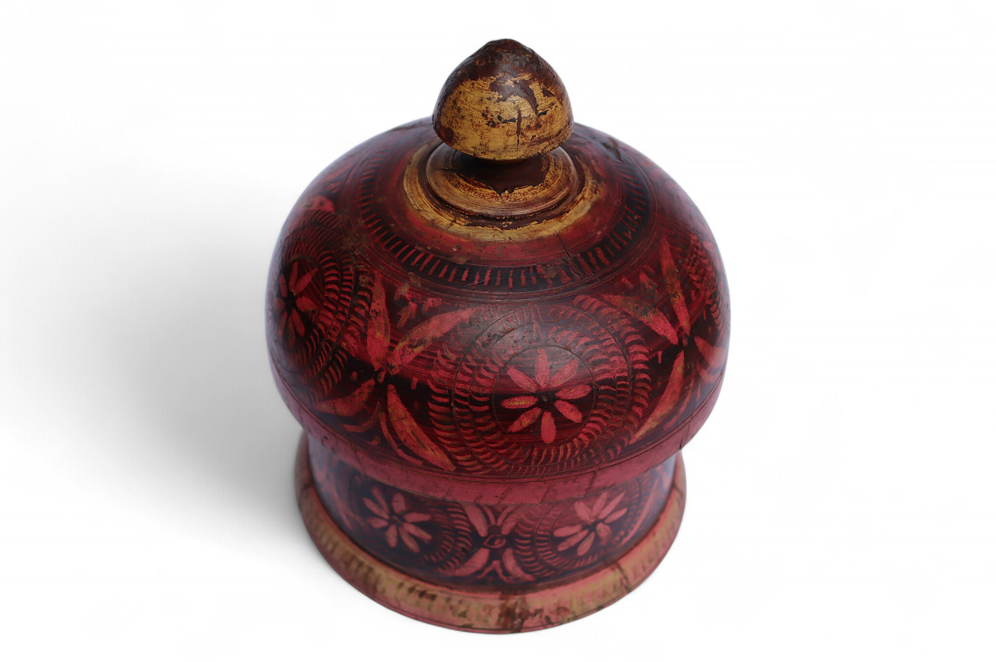 Antique handpainted stunning wooden Lacquerware Spice Box from Afghanistan / Pakistan No:25/18