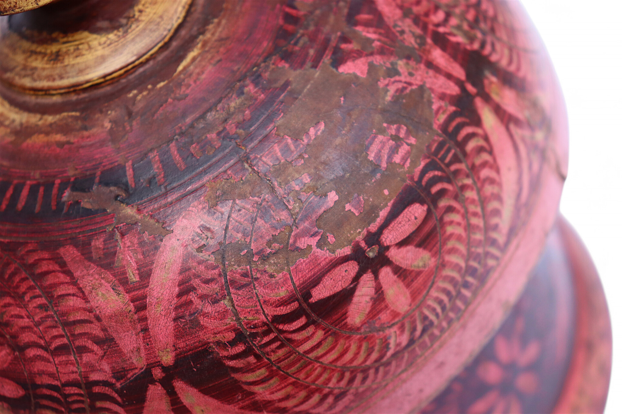 Antik orient Lacquerware Holz Gewürzdose Dose Teedose Gefäß Afghanistan Pakistan Nr:25/18