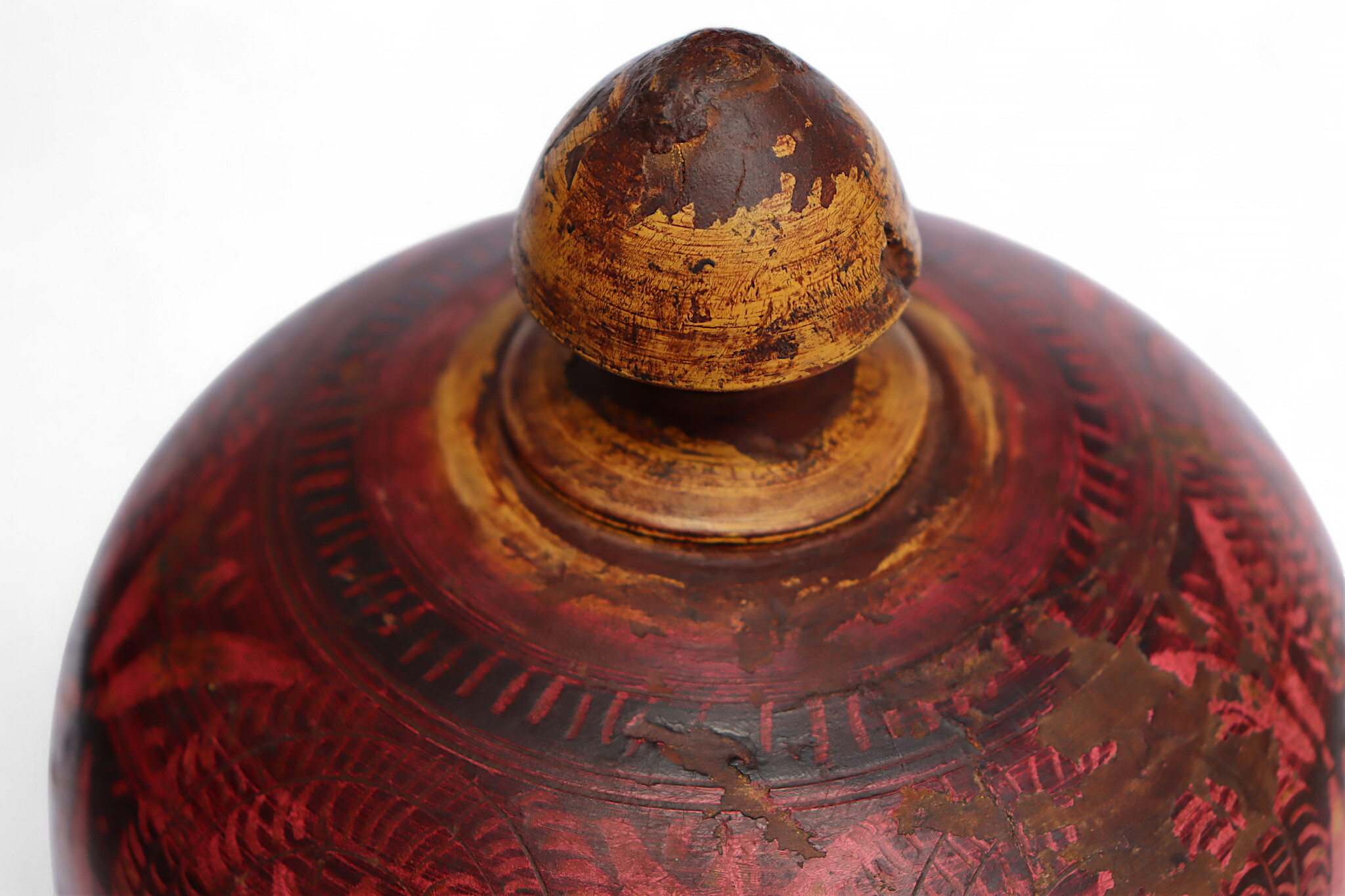 Antik orient Lacquerware Holz Gewürzdose Dose Teedose Gefäß Afghanistan Pakistan Nr:25/18