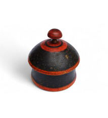 Antik orient Lacquerware Holz Gewürzdose Dose Teedose Gefäß Afghanistan Pakistan  Nr:25/ 19