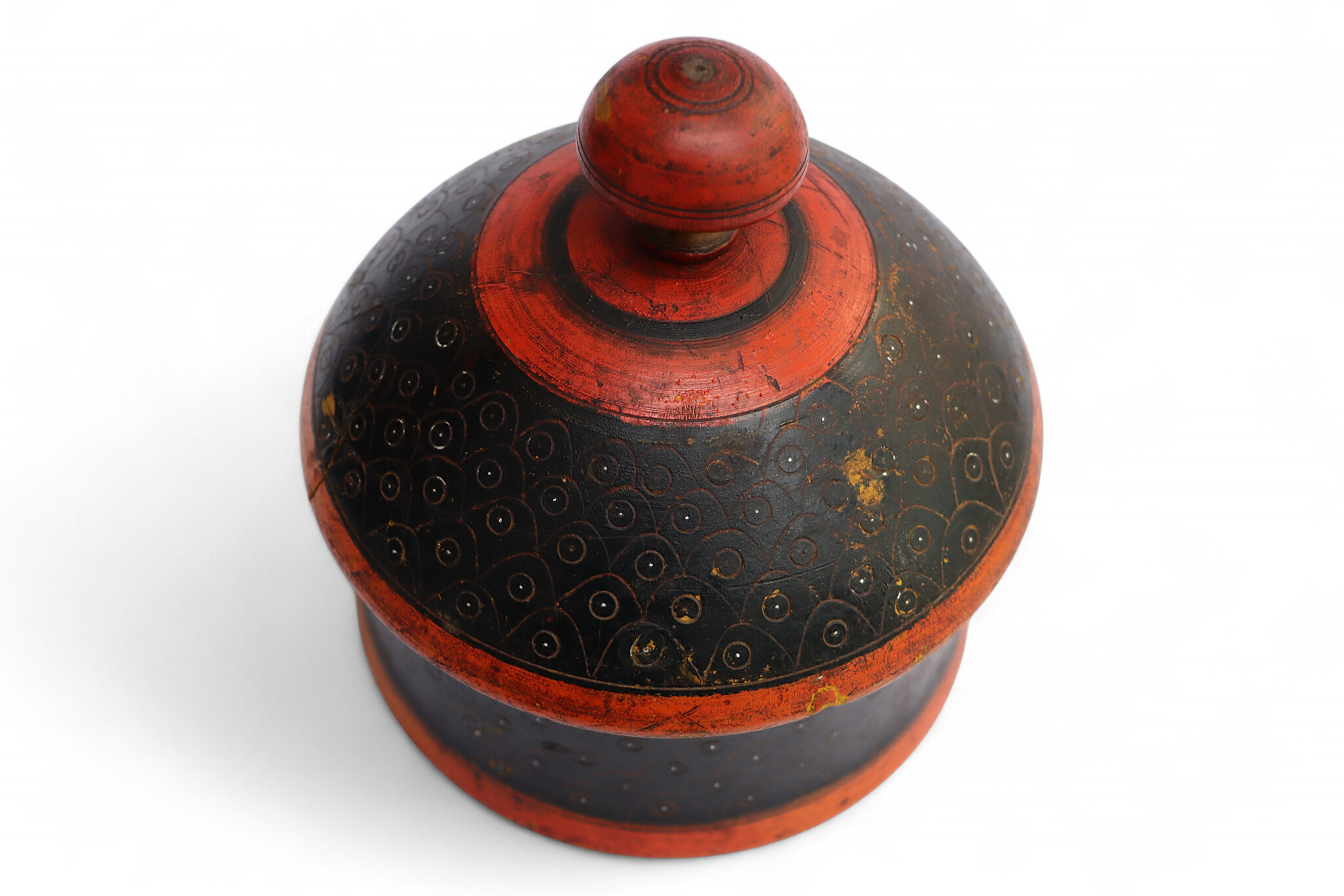 Antique handpainted stunning wooden Lacquerware Spice Box from Afghanistan / Pakistan No:25/19