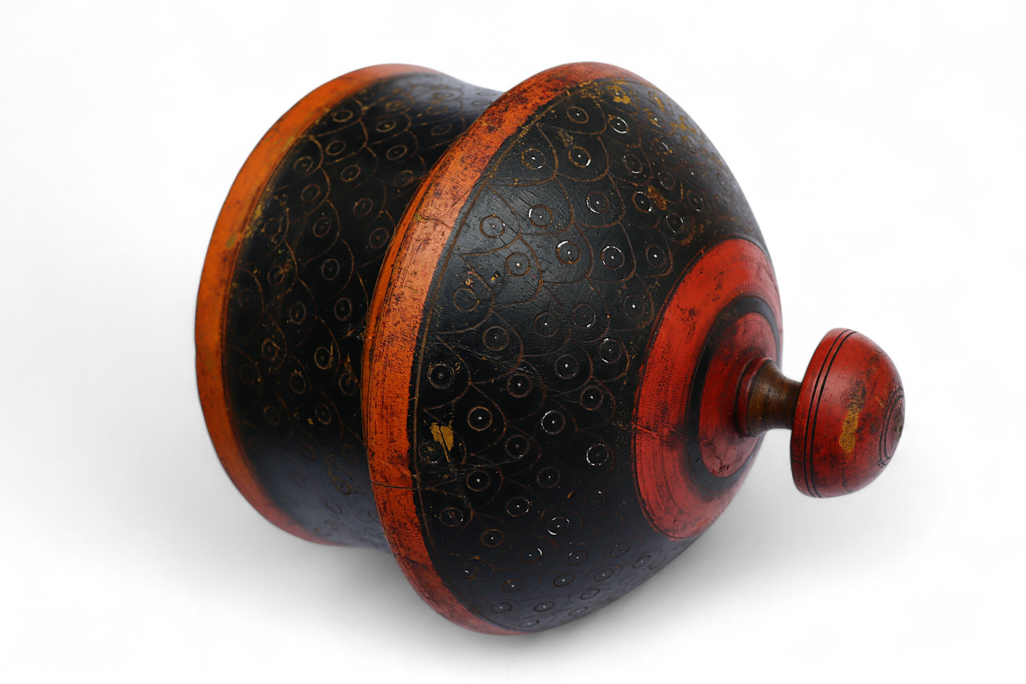 Antique handpainted stunning wooden Lacquerware Spice Box from Afghanistan / Pakistan No:25/19