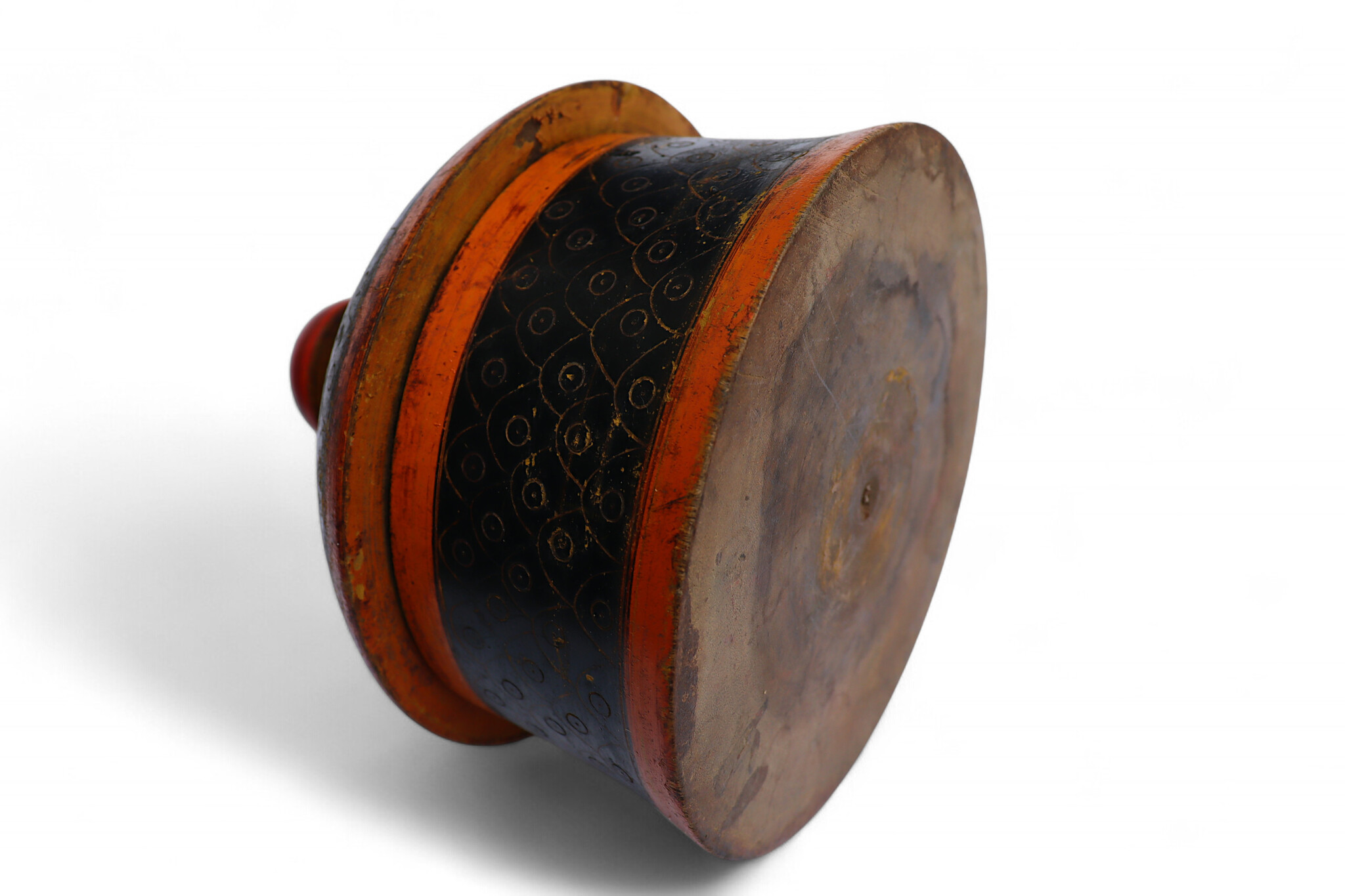 Antik orient Lacquerware Holz Gewürzdose Dose Teedose Gefäß Afghanistan Pakistan Nr:25/19