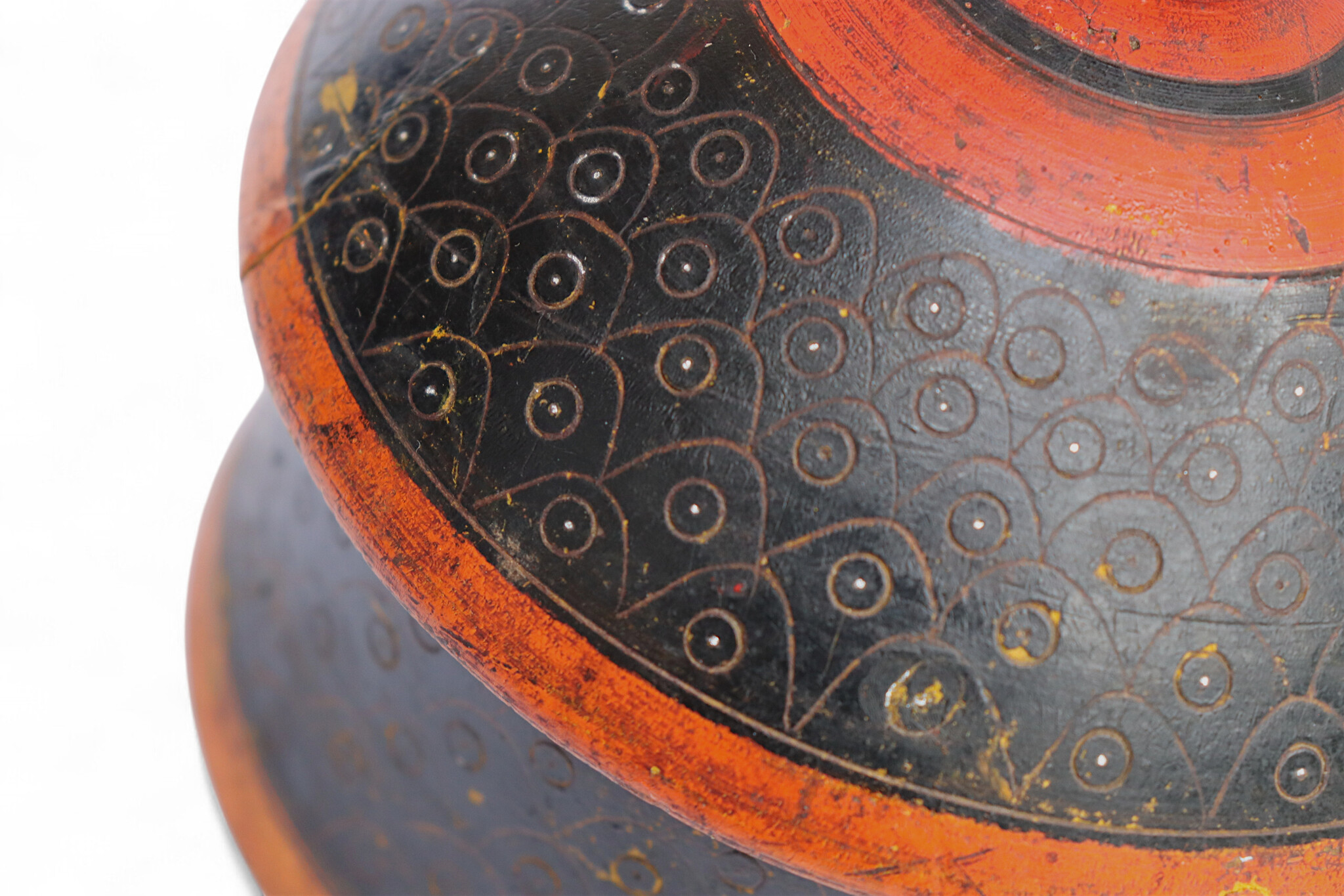 Antik orient Lacquerware Holz Gewürzdose Dose Teedose Gefäß Afghanistan Pakistan Nr:25/19