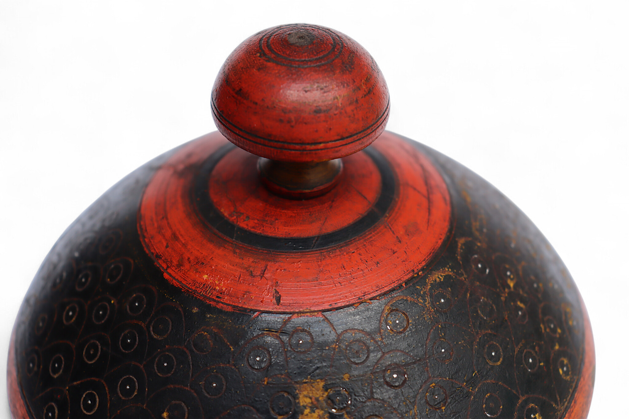 Antik orient Lacquerware Holz Gewürzdose Dose Teedose Gefäß Afghanistan Pakistan Nr:25/19