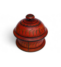 Antik orient Lacquerware Holz Gewürzdose Dose Teedose Gefäß Afghanistan Pakistan  Nr:25/20