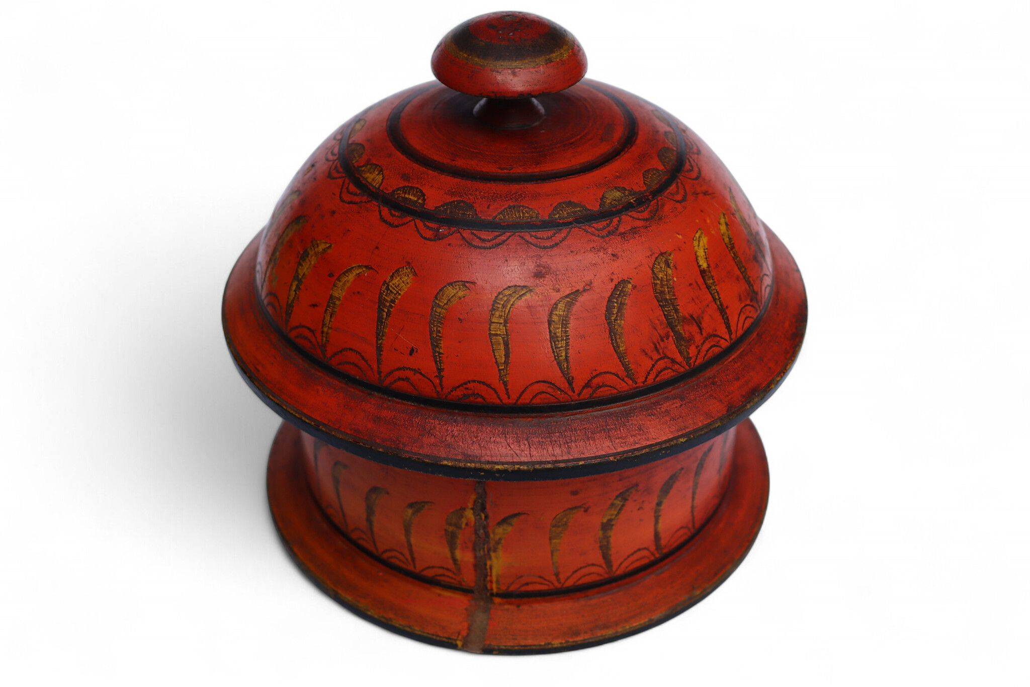 Antique handpainted stunning wooden Lacquerware Spice Box from Afghanistan / Pakistan No:25/20