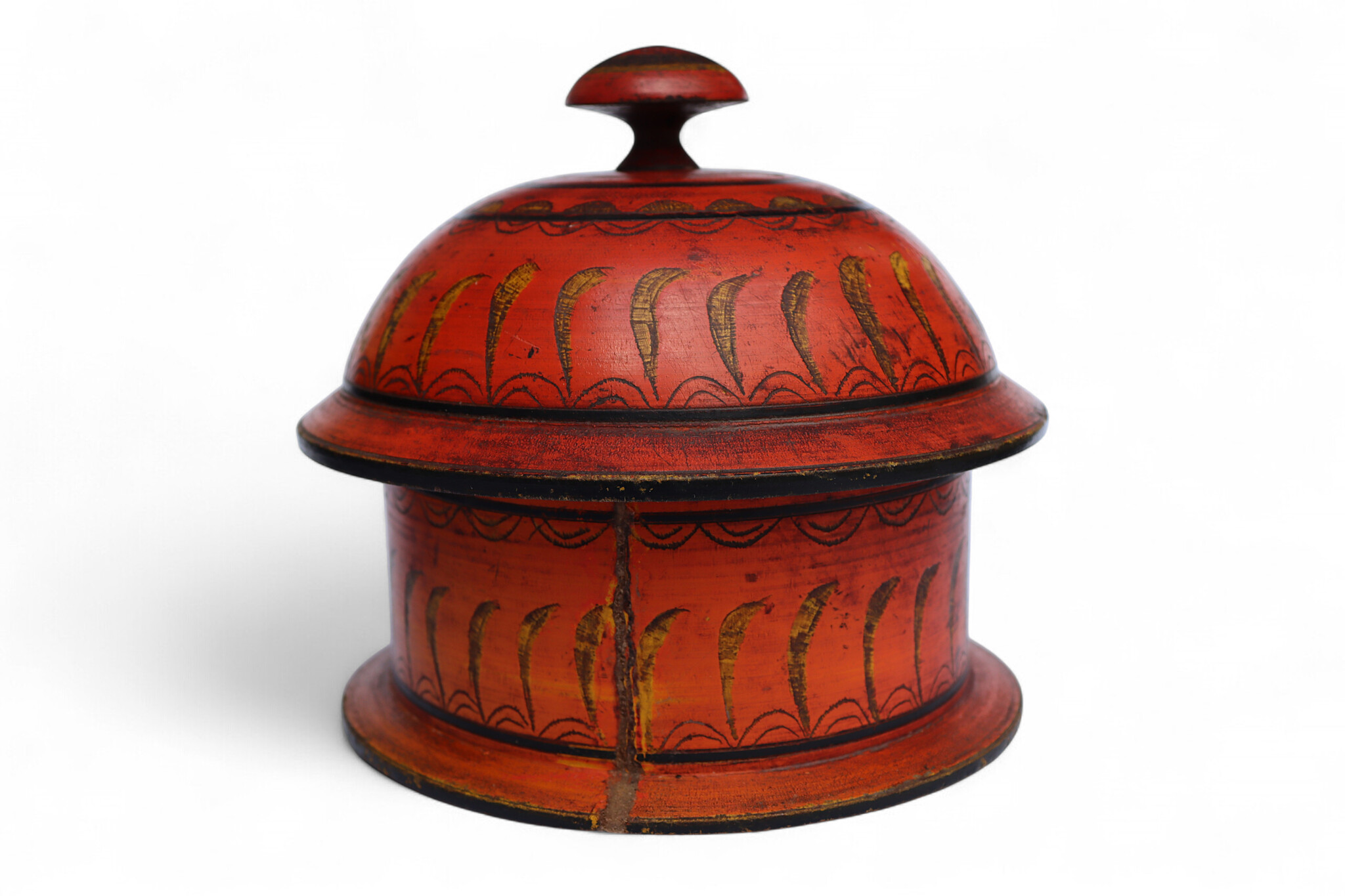 Antique handpainted stunning wooden Lacquerware Spice Box from Afghanistan / Pakistan No:25/20