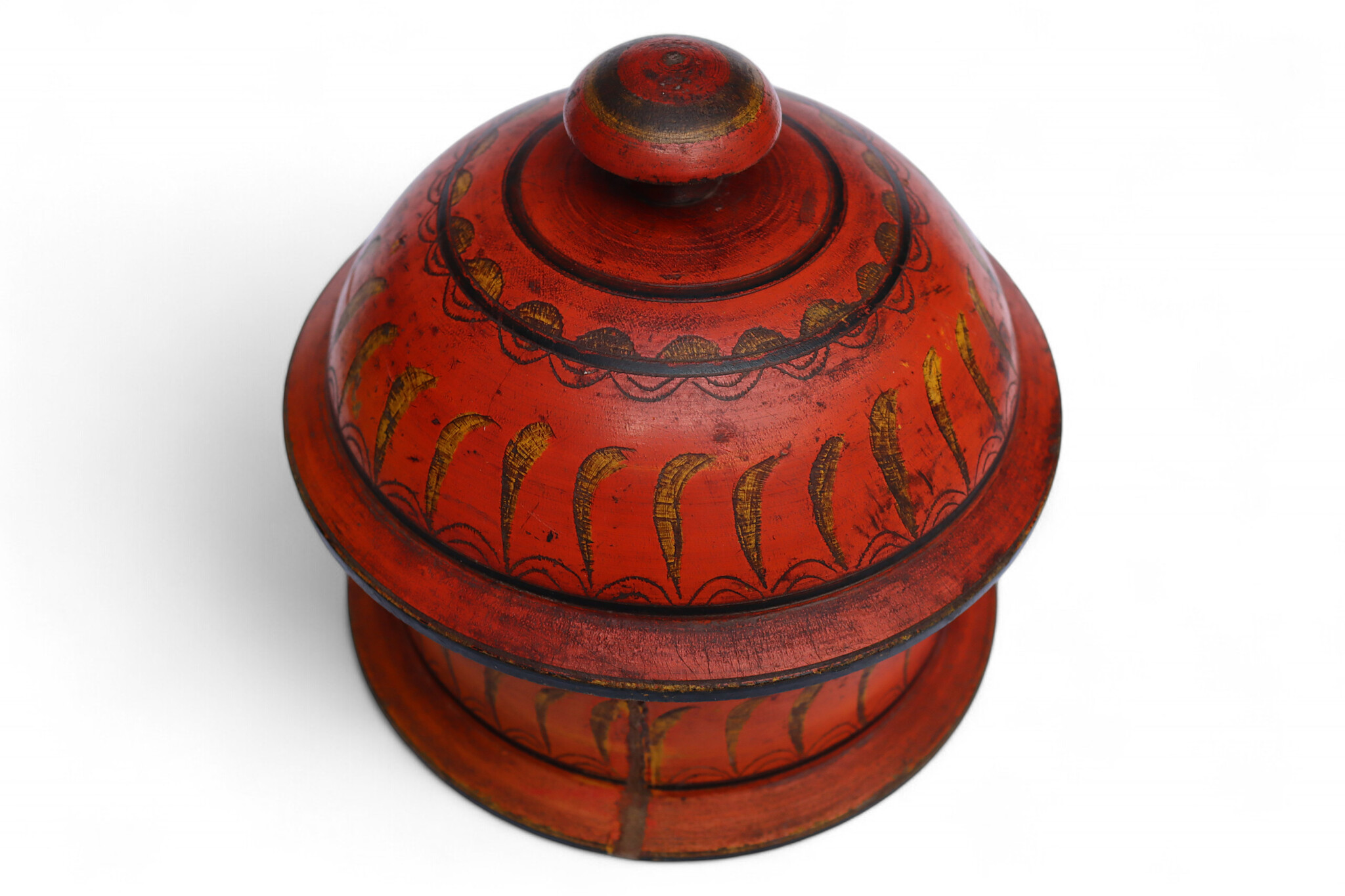 Antique handpainted stunning wooden Lacquerware Spice Box from Afghanistan / Pakistan No:25/20