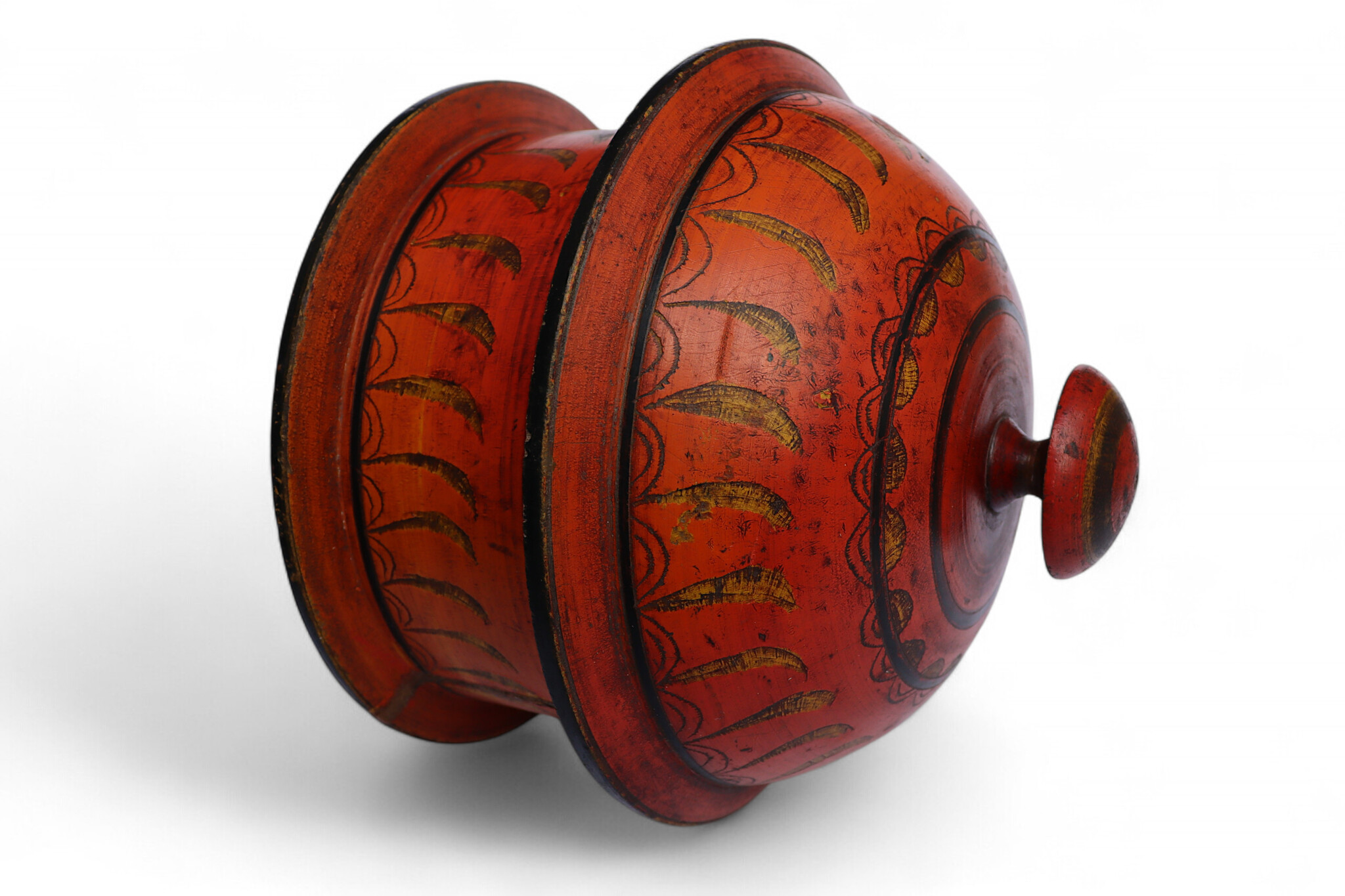 Antique handpainted stunning wooden Lacquerware Spice Box from Afghanistan / Pakistan No:25/20