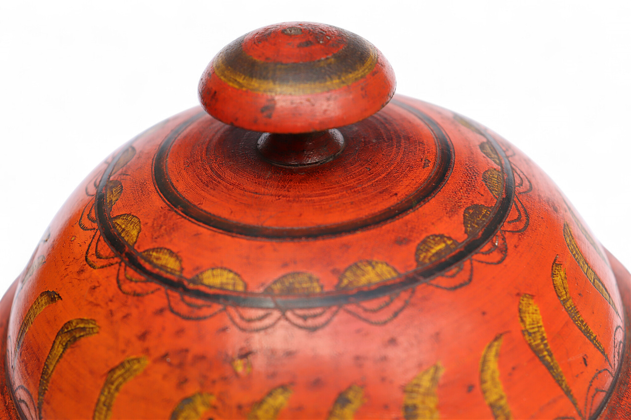 Antik orient Lacquerware Holz Gewürzdose Dose Teedose Gefäß Afghanistan Pakistan Nr:25/20