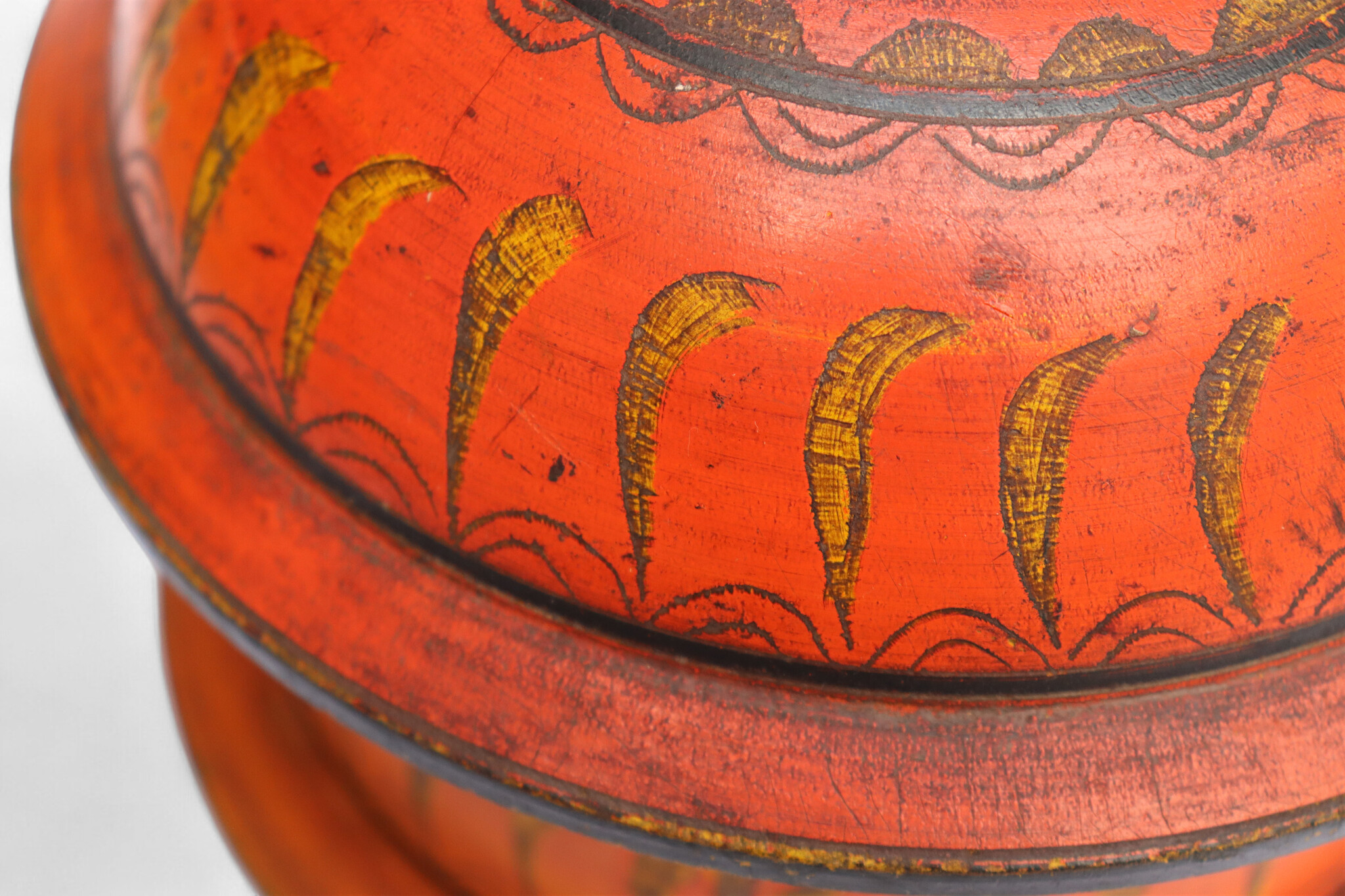 Antique handpainted stunning wooden Lacquerware Spice Box from Afghanistan / Pakistan No:25/20