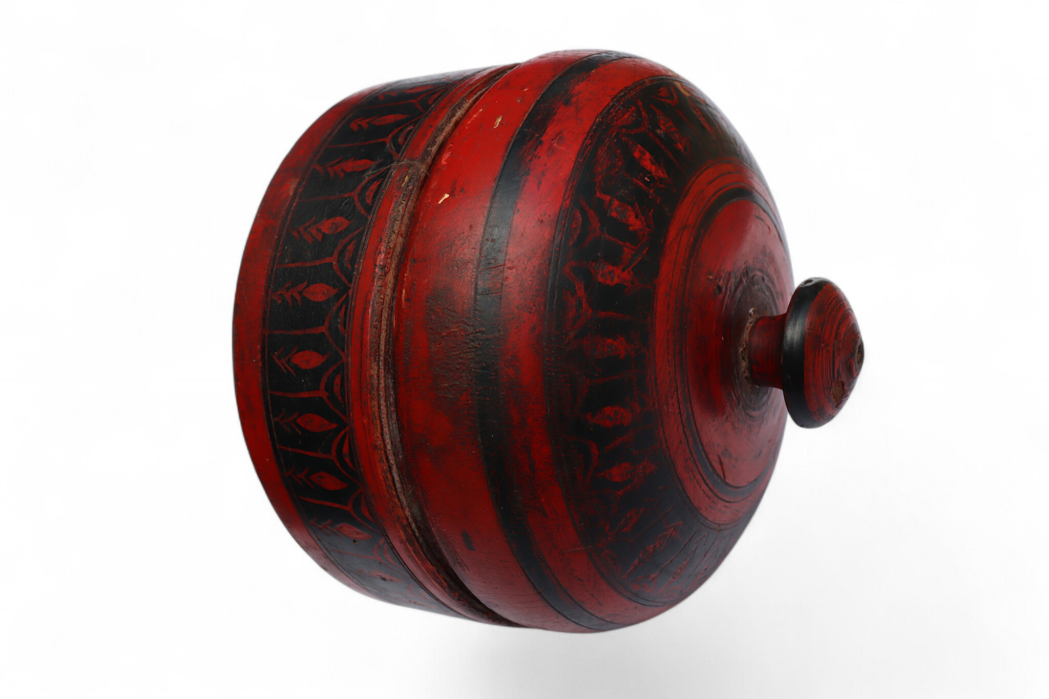 Antik orient Lacquerware Holz Gewürzdose Dose Teedose Gefäß Afghanistan Pakistan Nr:25/21