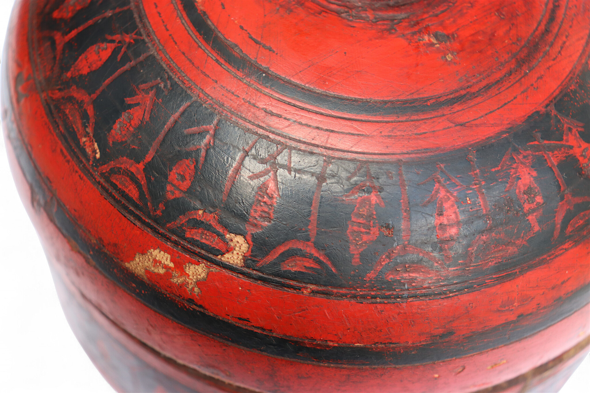 Antik orient Lacquerware Holz Gewürzdose Dose Teedose Gefäß Afghanistan Pakistan Nr:25/21