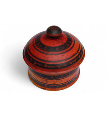 Antik orient Lacquerware Holz Gewürzdose Dose Teedose Gefäß Afghanistan Pakistan  Nr:25/22