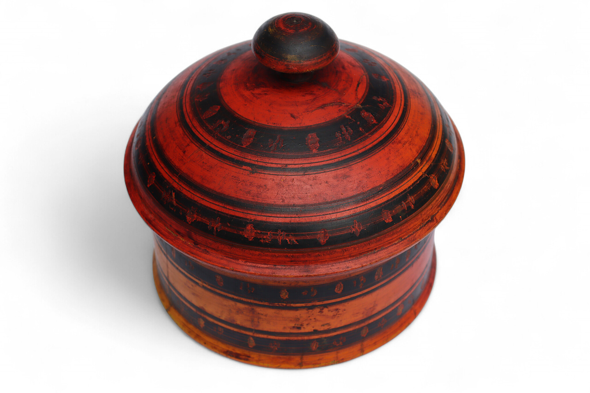 Antik orient Lacquerware Holz Gewürzdose Dose Teedose Gefäß Afghanistan Pakistan Nr:25/22