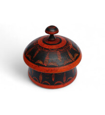 Antik orient Lacquerware Holz Gewürzdose Dose Teedose Gefäß Afghanistan Pakistan  Nr:25/ 23