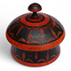 Antik orient Lacquerware Holz Gewürzdose Dose Teedose Gefäß Afghanistan Pakistan Nr:25/ 23