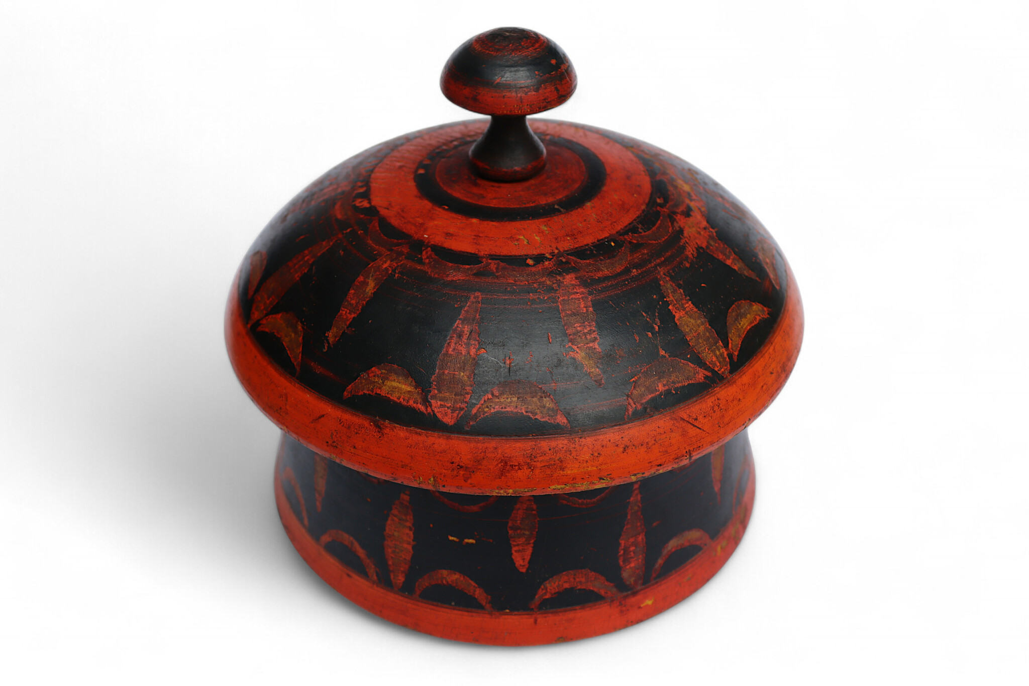 Antik orient Lacquerware Holz Gewürzdose Dose Teedose Gefäß Afghanistan Pakistan Nr:25/ 23