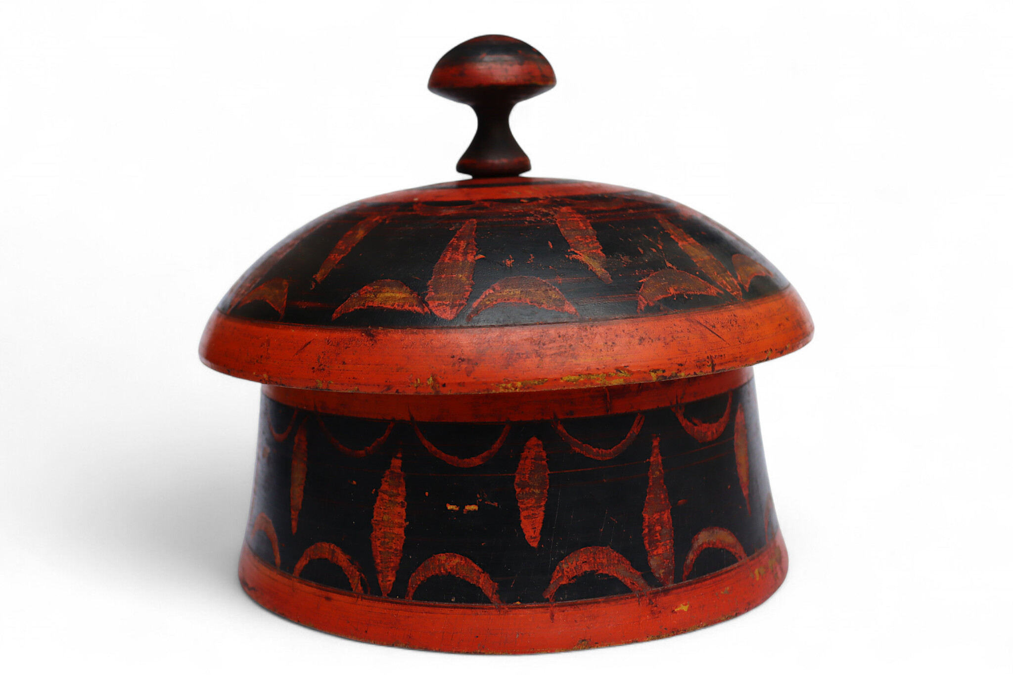 Antik orient Lacquerware Holz Gewürzdose Dose Teedose Gefäß Afghanistan Pakistan Nr:25/ 23