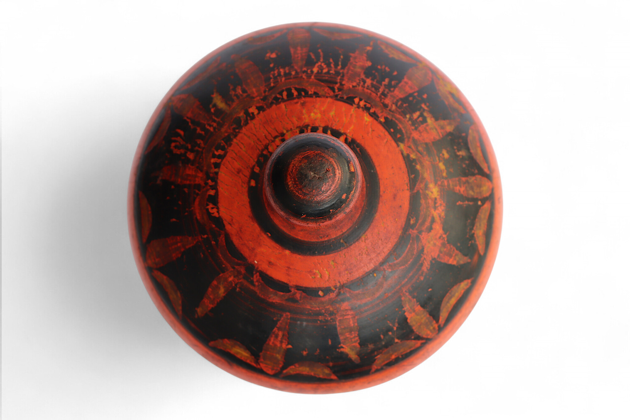 Antik orient Lacquerware Holz Gewürzdose Dose Teedose Gefäß Afghanistan Pakistan Nr:25/ 23