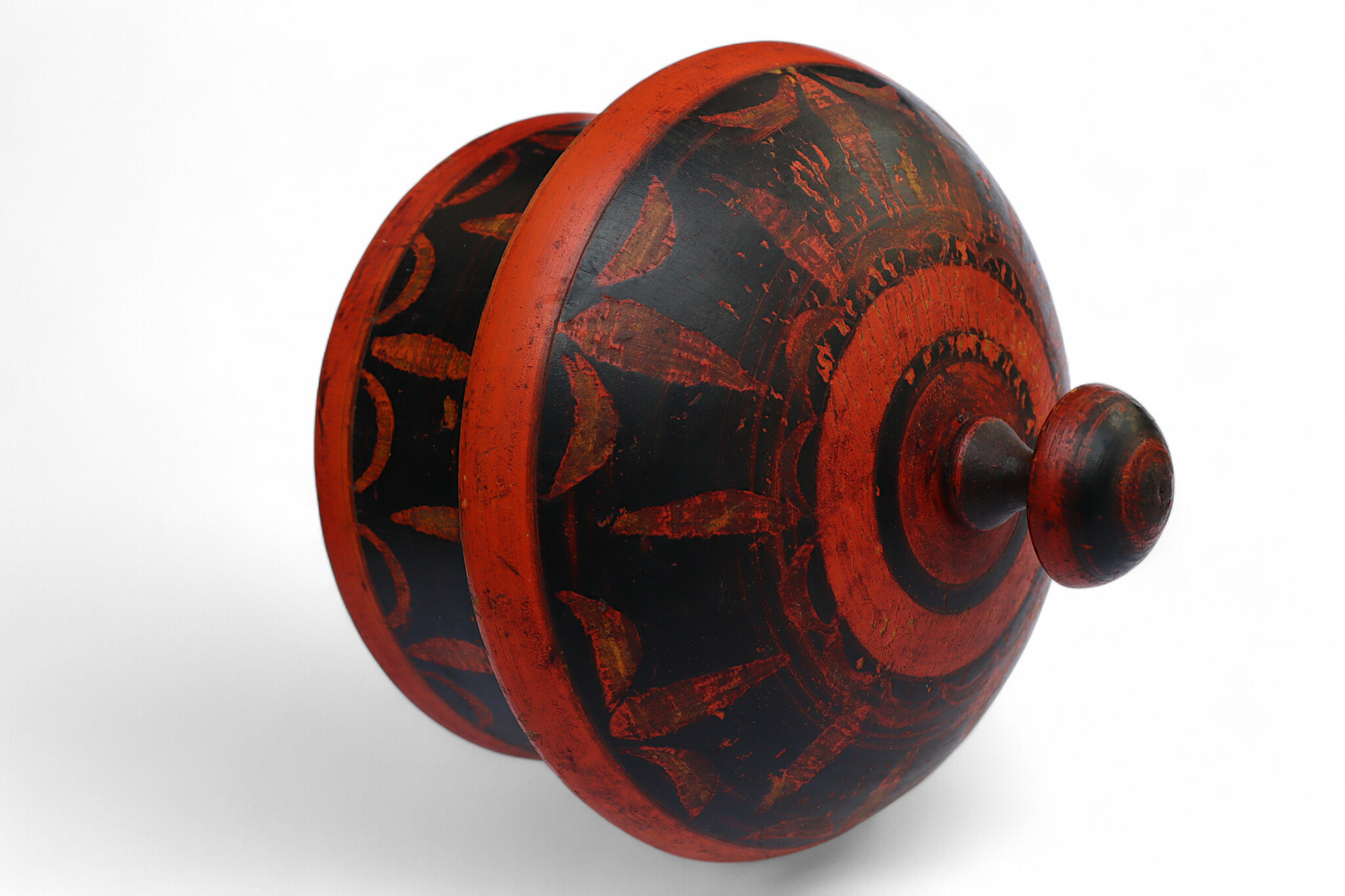 Antik orient Lacquerware Holz Gewürzdose Dose Teedose Gefäß Afghanistan Pakistan Nr:25/ 23