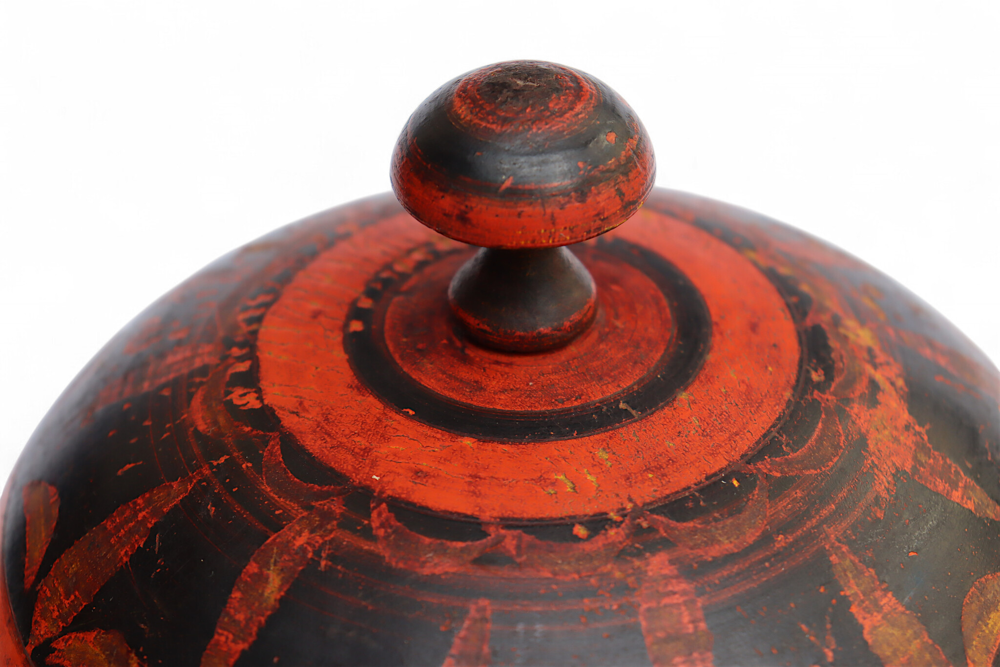 Antik orient Lacquerware Holz Gewürzdose Dose Teedose Gefäß Afghanistan Pakistan Nr:25/ 23