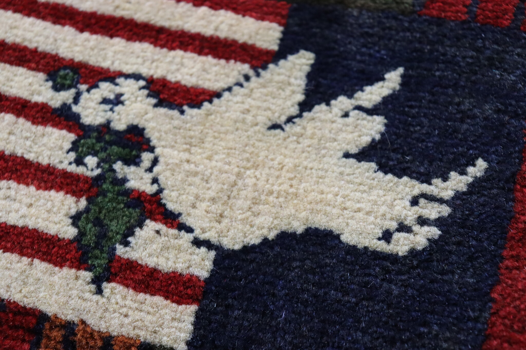 80x60 cm Afghanistan U.S.A 11 september 2001 Newyork world trade center afghan Kriegteppich  Nr.25A