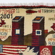 80x60 cm Afghanistan U.S.A 11 september 2001 Newyork world trade center afghan Kriegteppich  Nr.25 B