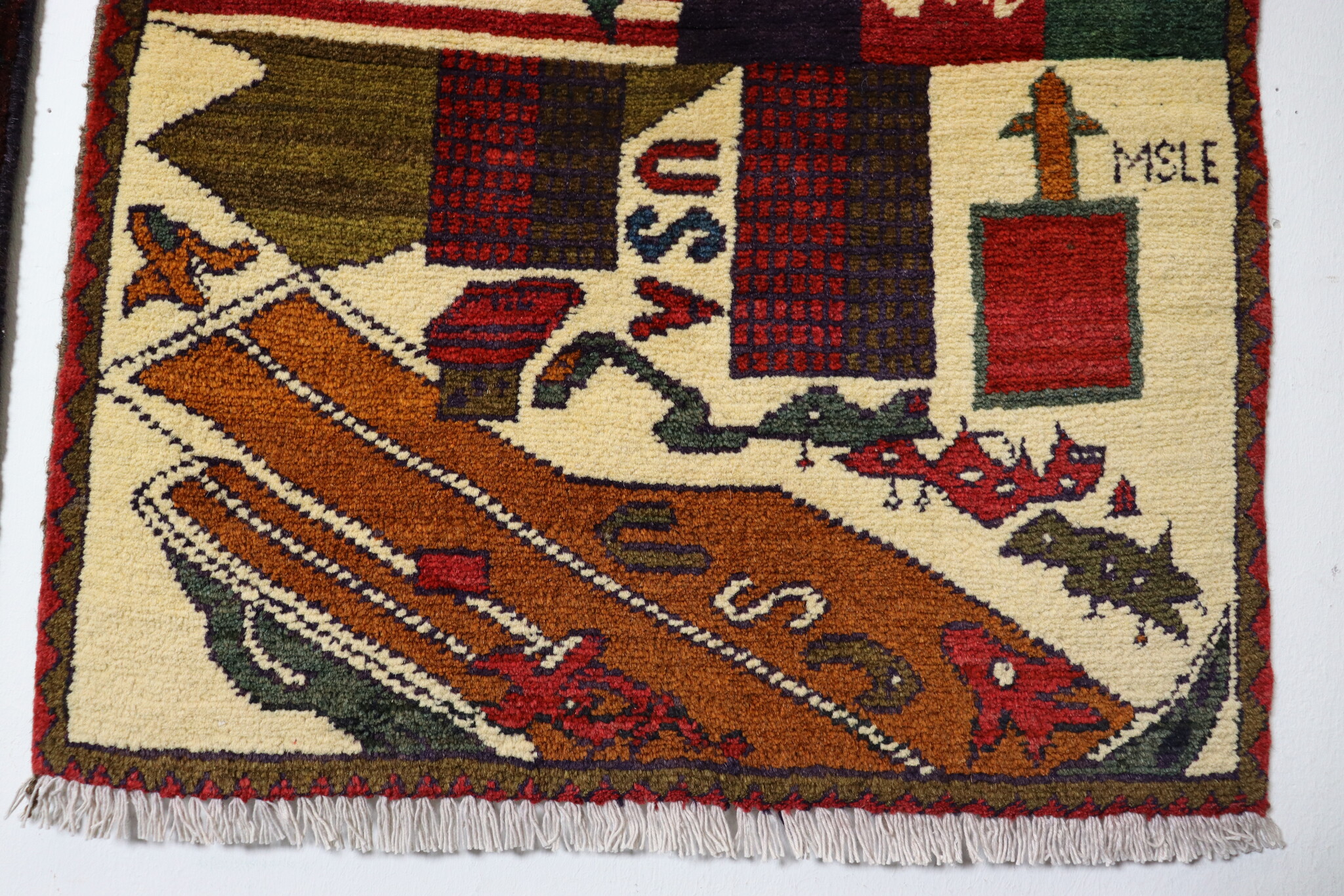 80x60 cm Afghanistan U.S.A 11 september 2001 Newyork world trade center afghan Kriegteppich  Nr.25 B