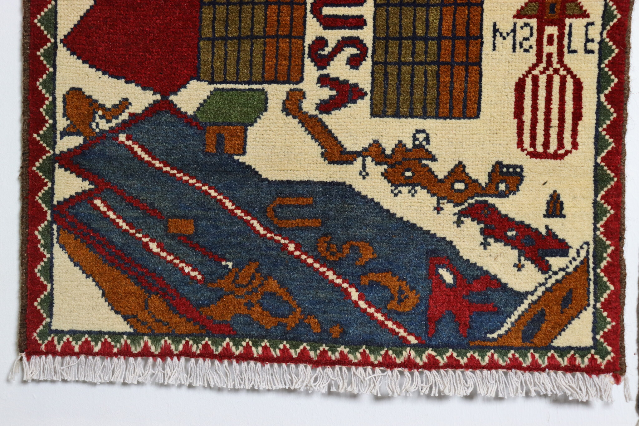 80x60 cm Afghanistan U.S.A 11 september 2001 Newyork world trade center afghan Kriegteppich  Nr.25 - D