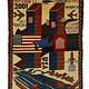 80x60 cm Afghanistan U.S.A 11 september 2001 Newyork world trade center afghan Kriegteppich  Nr.25 - E