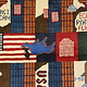 80x60 cm Afghanistan U.S.A 11 september 2001 Newyork world trade center afghan Kriegteppich  Nr.25 - E